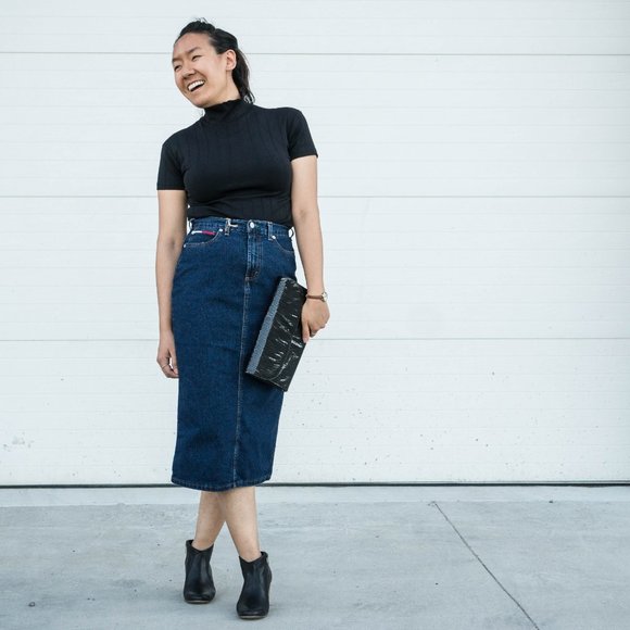 Retro Tommy Hilfiger Jean Skirt - Picture 1 of 6